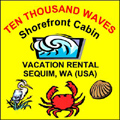 10,000 Waves Shorefront Cabin Vacation Rental in Sequim, WA (USA)